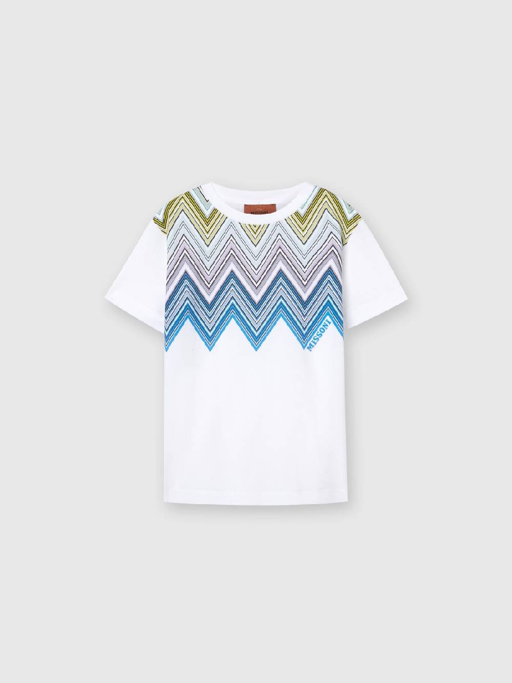 M Missoni T-shirt a maniche corte in cotone con stampa chevron Saldi