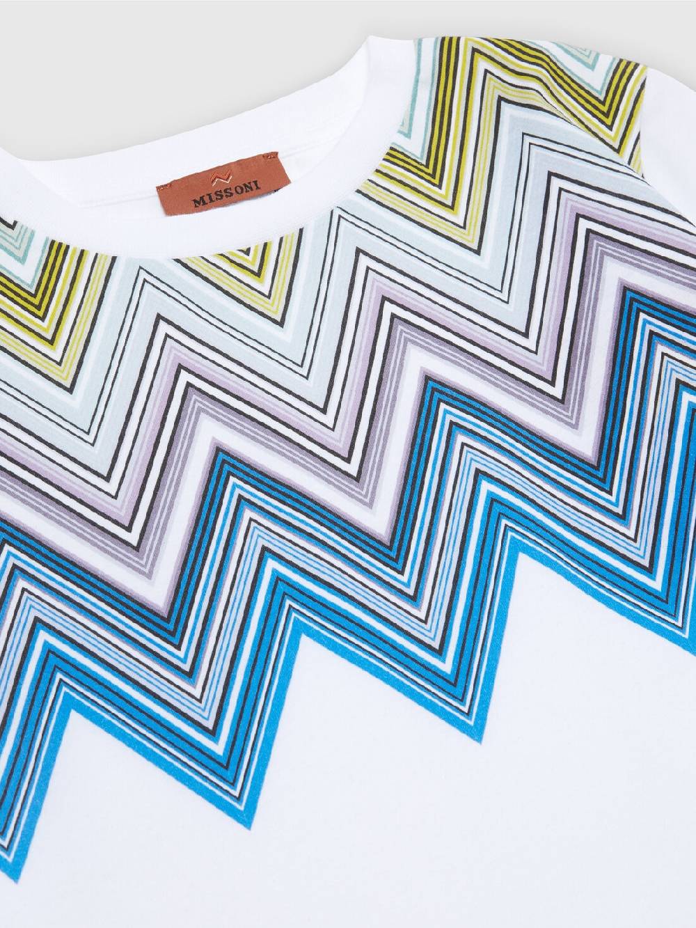 M Missoni T-shirt a maniche corte in cotone con stampa chevron Saldi
