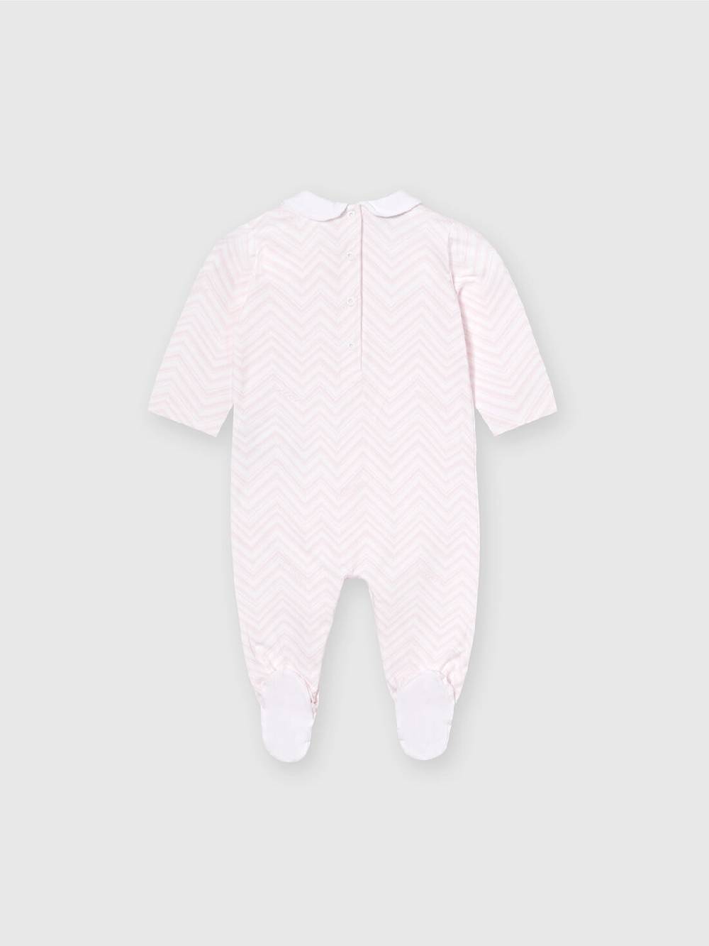 M Missoni Set due pezzi con tutina e zuccotto in cotone zig zag Ultimi due giorni