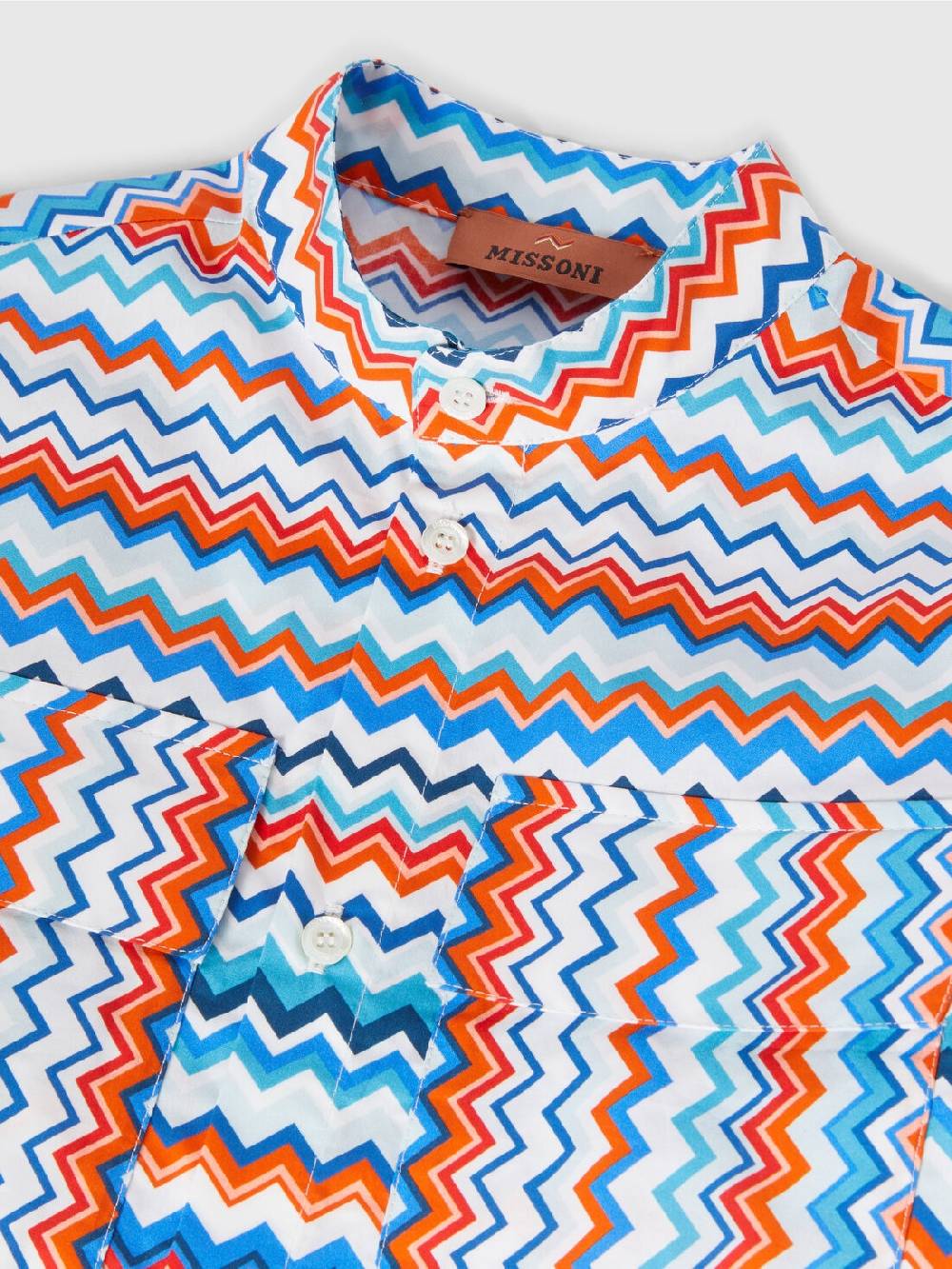 M Missoni Camicia a maniche corte in cotone zig zag Saldi Di Fabbrica