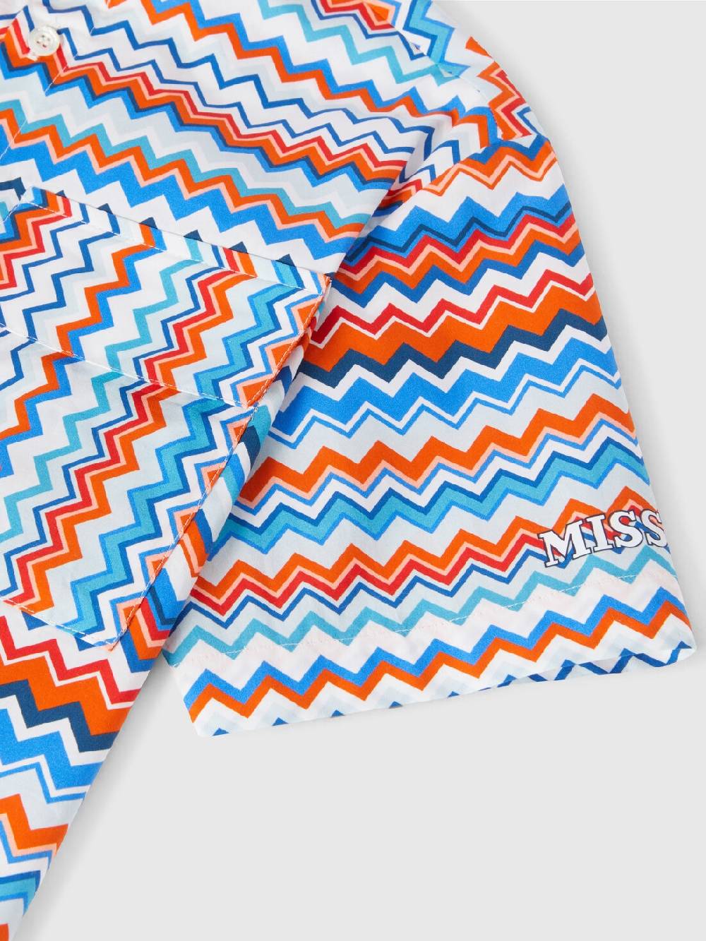 M Missoni Camicia a maniche corte in cotone zig zag Saldi Di Fabbrica