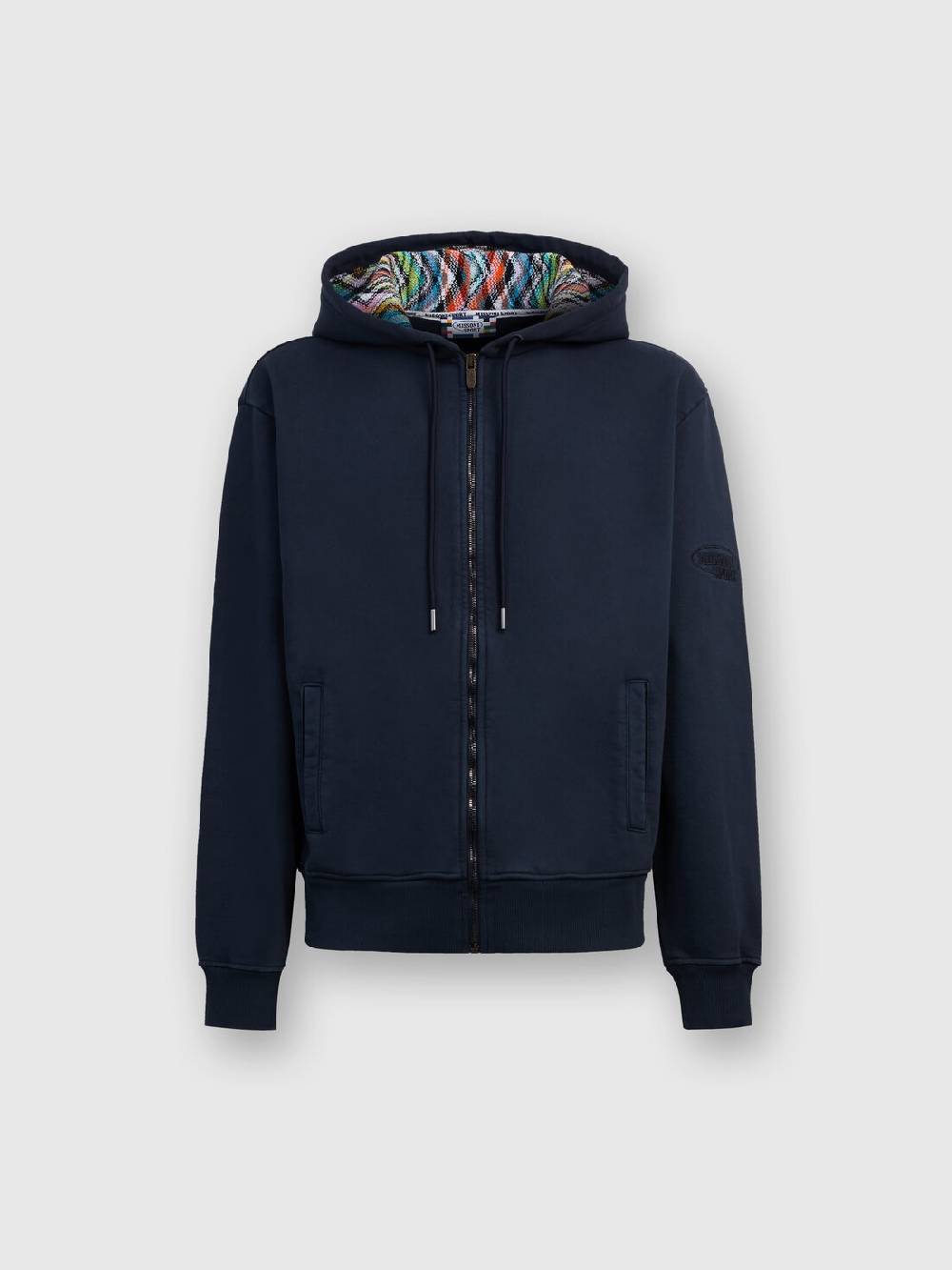 M Missoni Cardigan in felpa di cotone con cappuccio foderato in maglia I Più Venduti