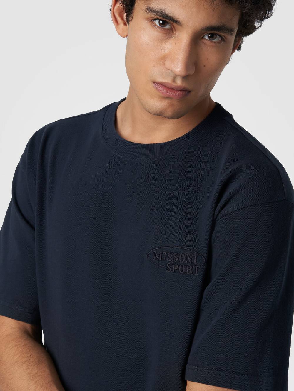 M Missoni T-shirt girocollo in cotone con logo Negozio