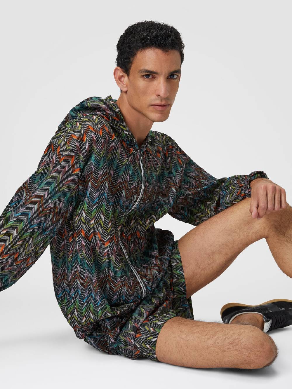 M Missoni Giacca a vento in nylon stampato con logo Nuova