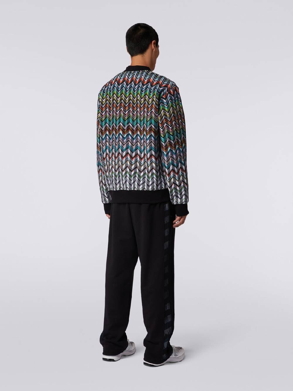 M Missoni Cardigan in maglia zig zag con profili tinta unita Moda