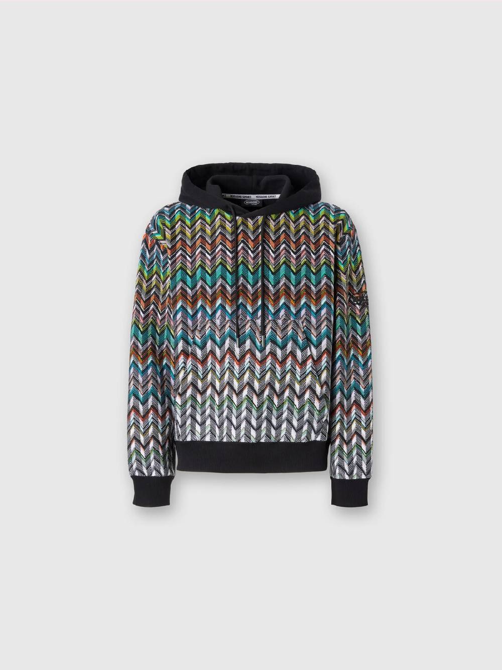 M Missoni Felpa con cappuccio in maglia zig zag 2025