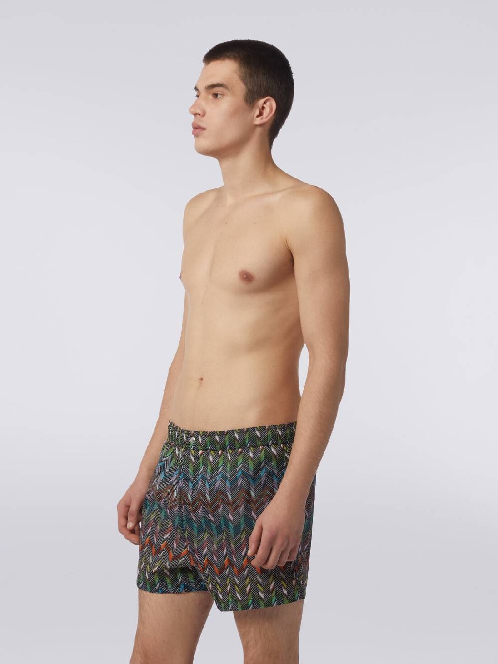 M Missoni Boxer mare in nylon stampato con logo Italy
