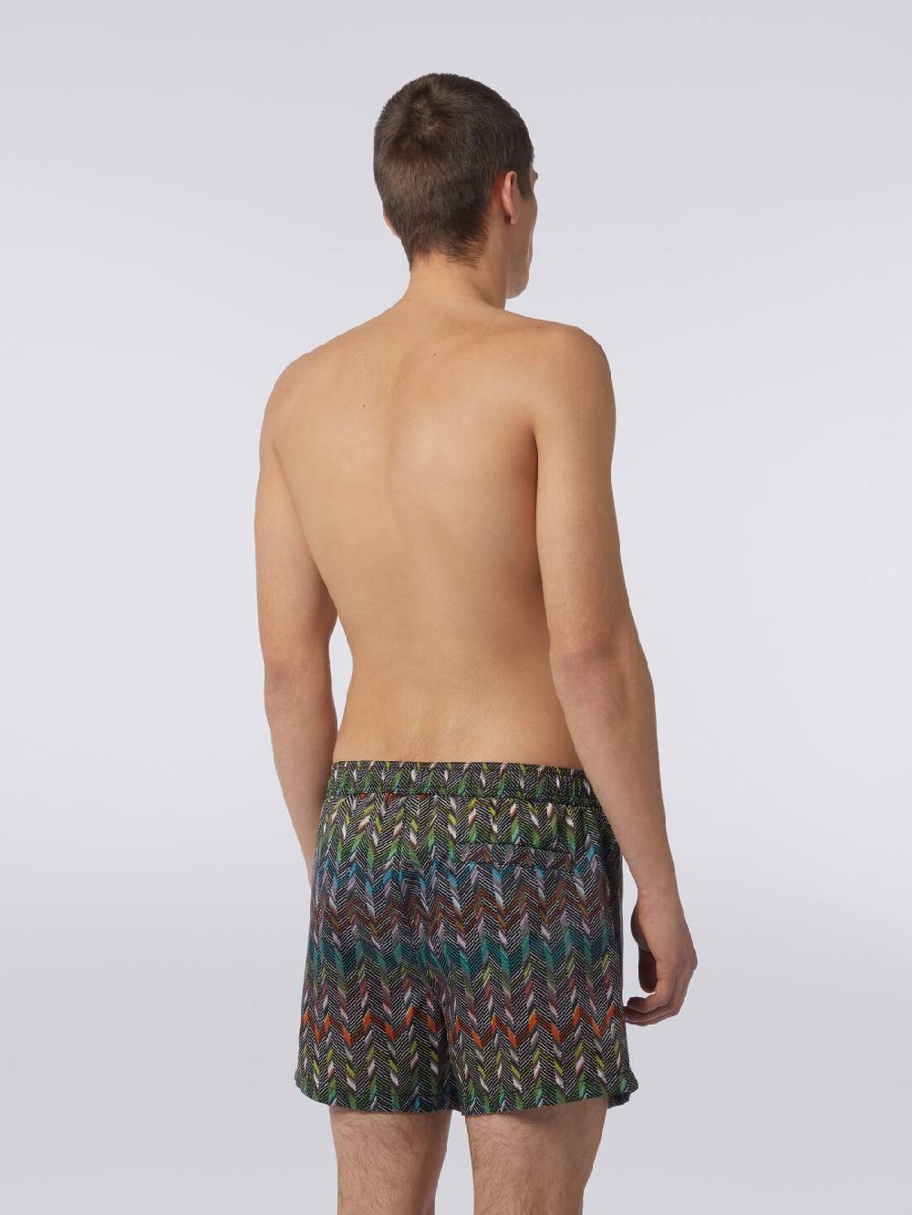 M Missoni Boxer mare in nylon stampato con logo Italy