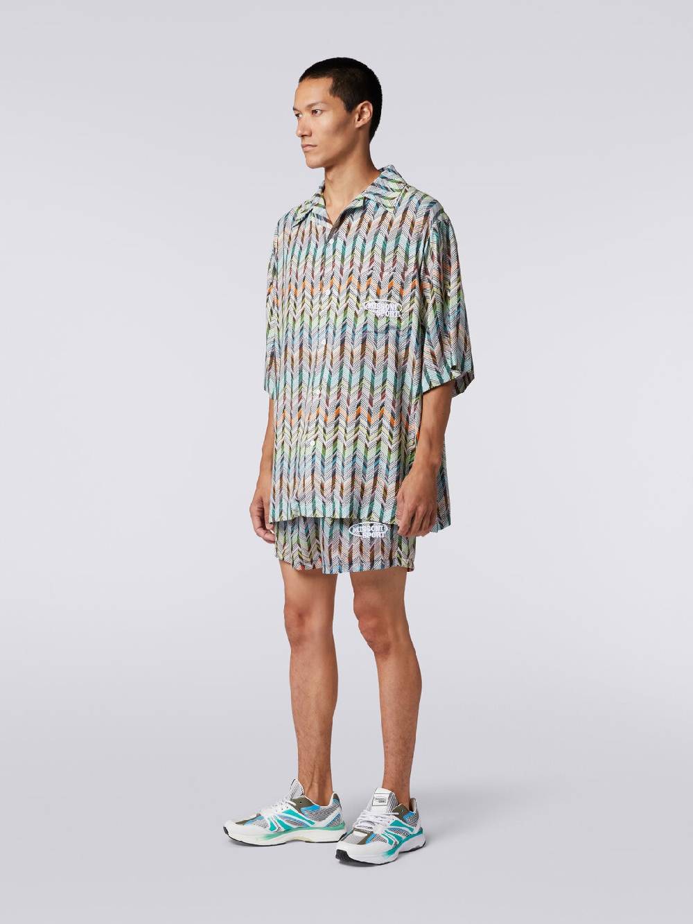 M Missoni Boxer mare in nylon stampato con logo 2025