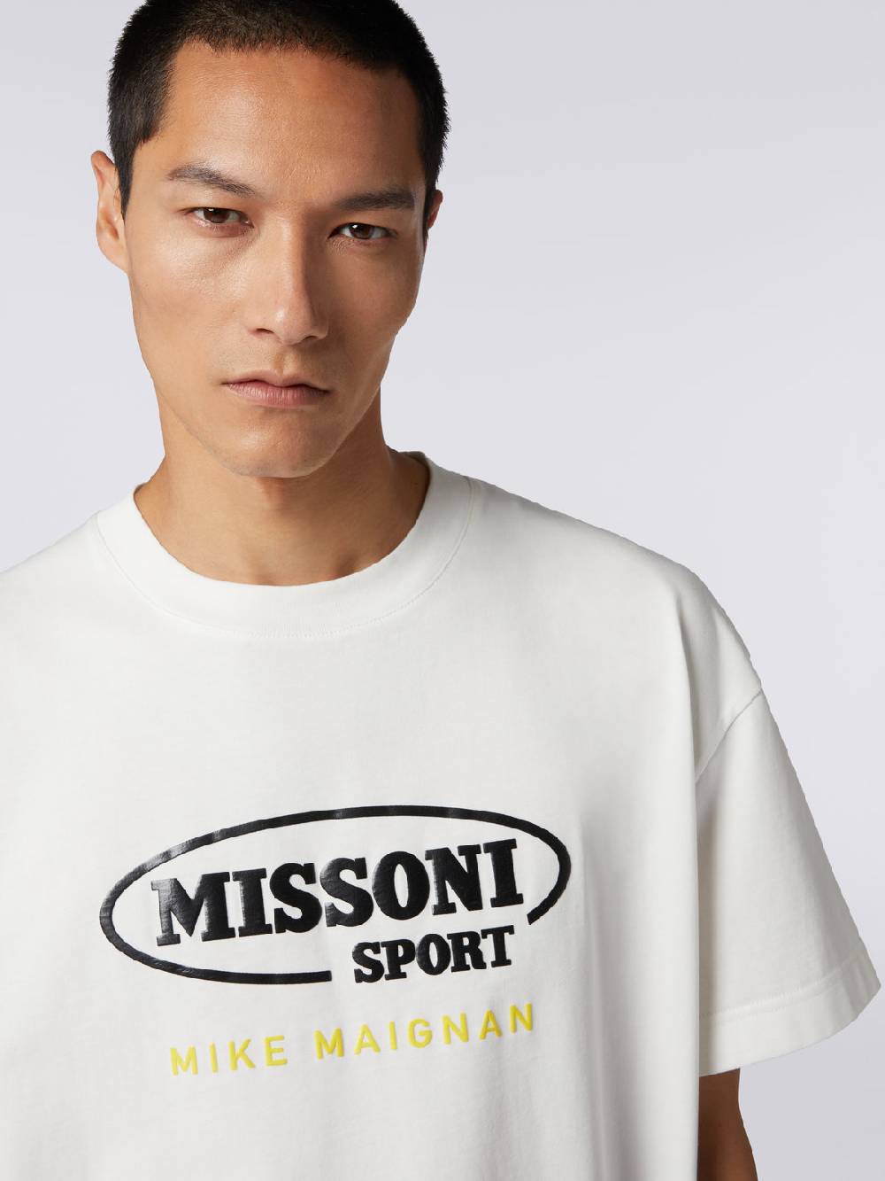 M Missoni T-shirt girocollo in cotone con logo in collaborazione con Mike Maignan In Linea