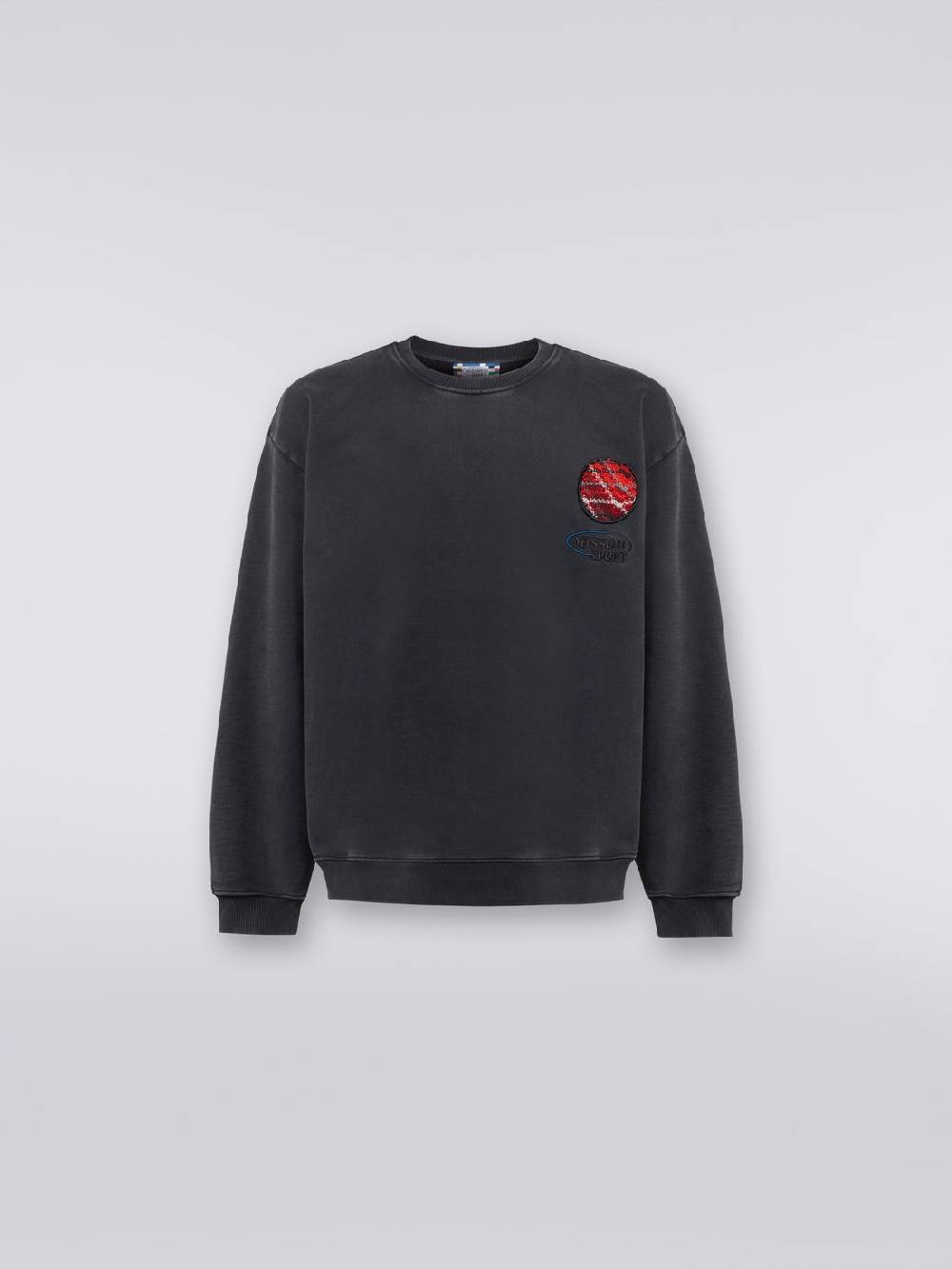 M Missoni Pullover girocollo in felpa di cotone con inserto in maglia Nuovo