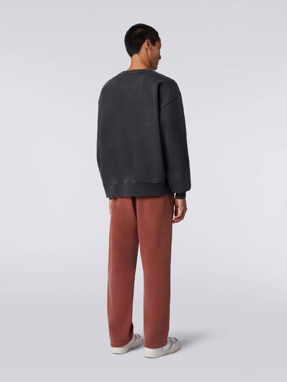 M Missoni Pullover girocollo in felpa di cotone con inserto in maglia Nuovo