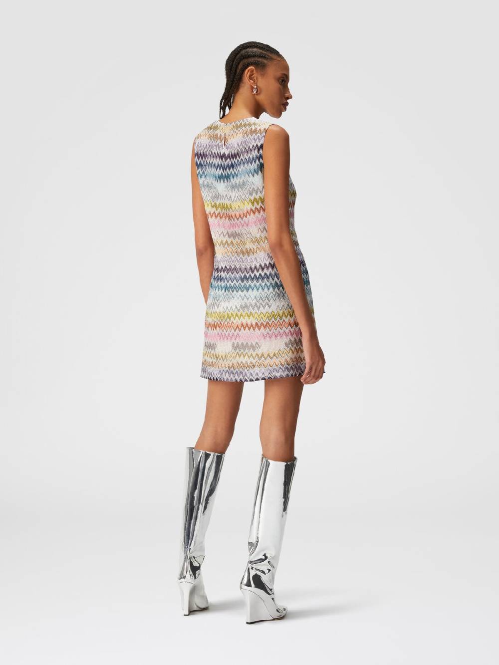 M Missoni Mini-abito senza maniche in viscosa zig zag lamé Qualità