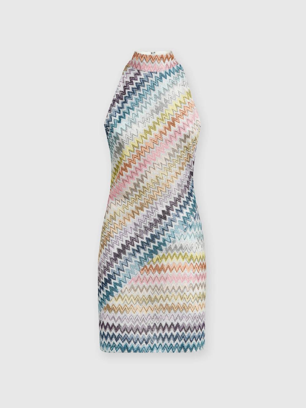 M Missoni Mini-abito senza maniche in viscosa zig zag lamé Vendita