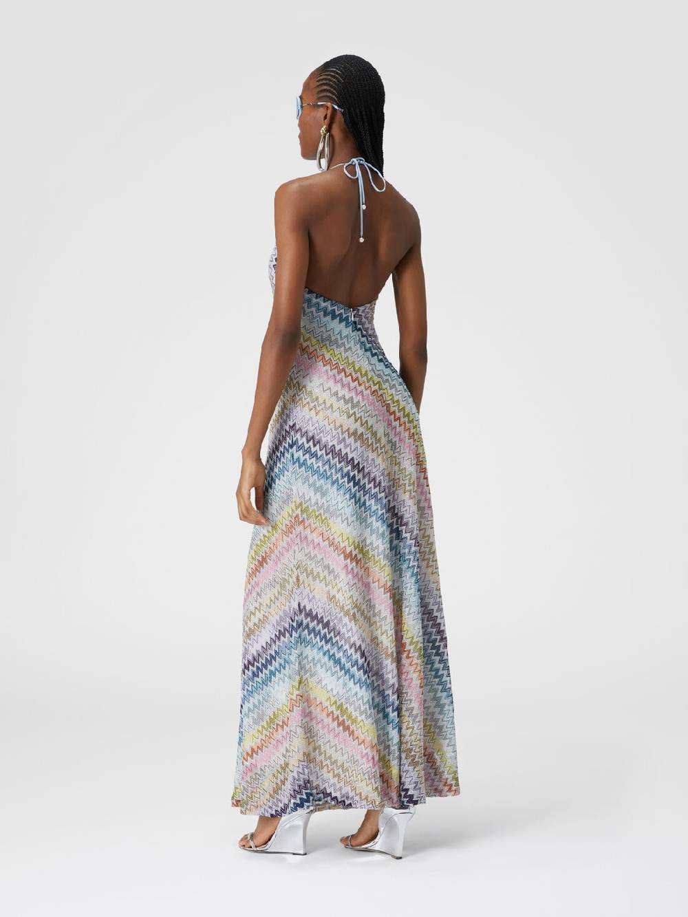 M Missoni Slip dress con laccetto sul collo e applicazioni in perle Promozione