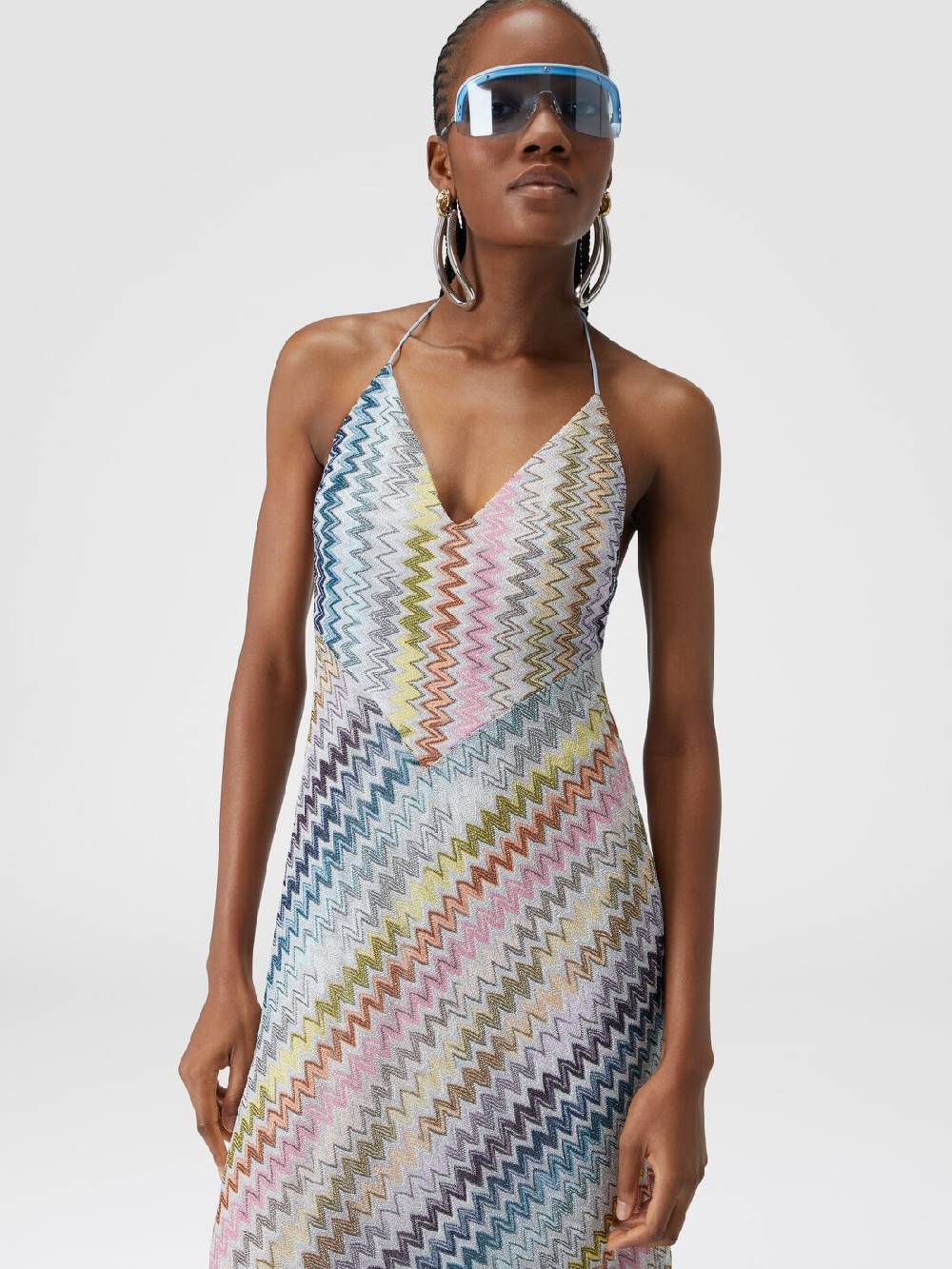 M Missoni Slip dress con laccetto sul collo e applicazioni in perle Promozione