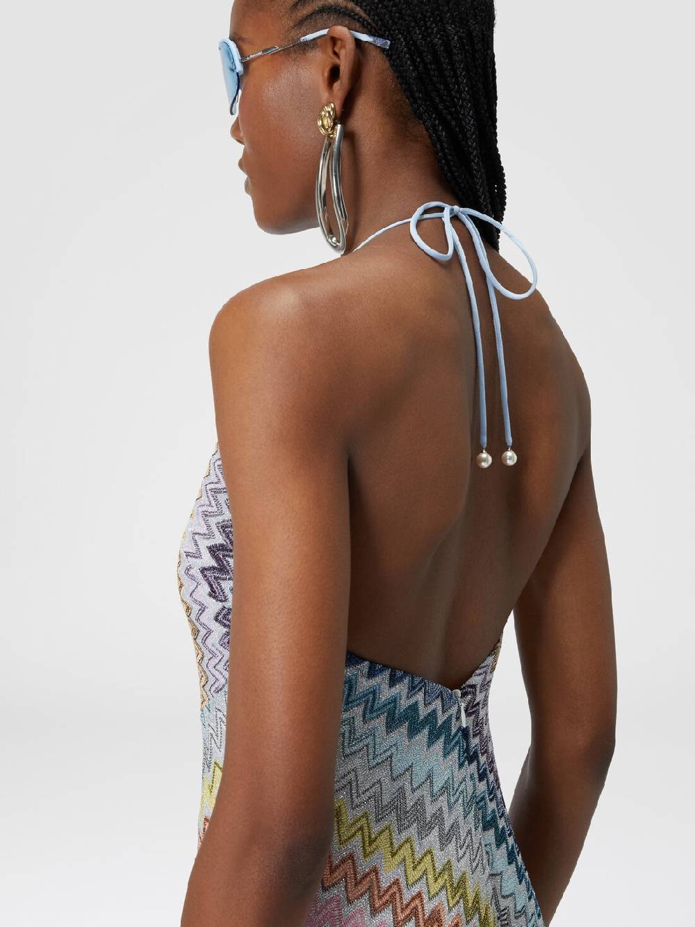 M Missoni Slip dress con laccetto sul collo e applicazioni in perle Promozione