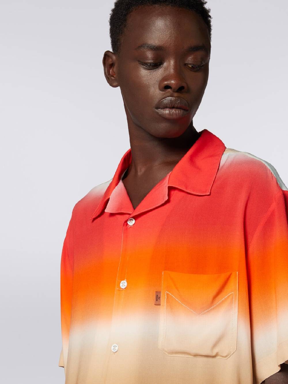 M Missoni Camicia a maniche corte in viscosa dégradé Soddisfazione Garantita