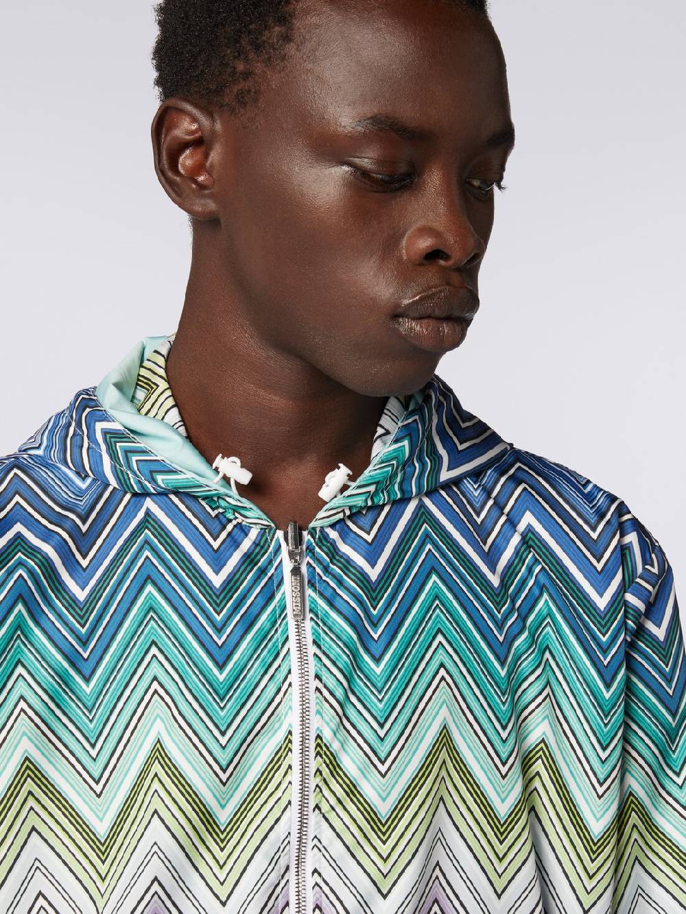 M Missoni Giacca a vento reversibile in tessuto zig zag dégradé Consegna Veloce