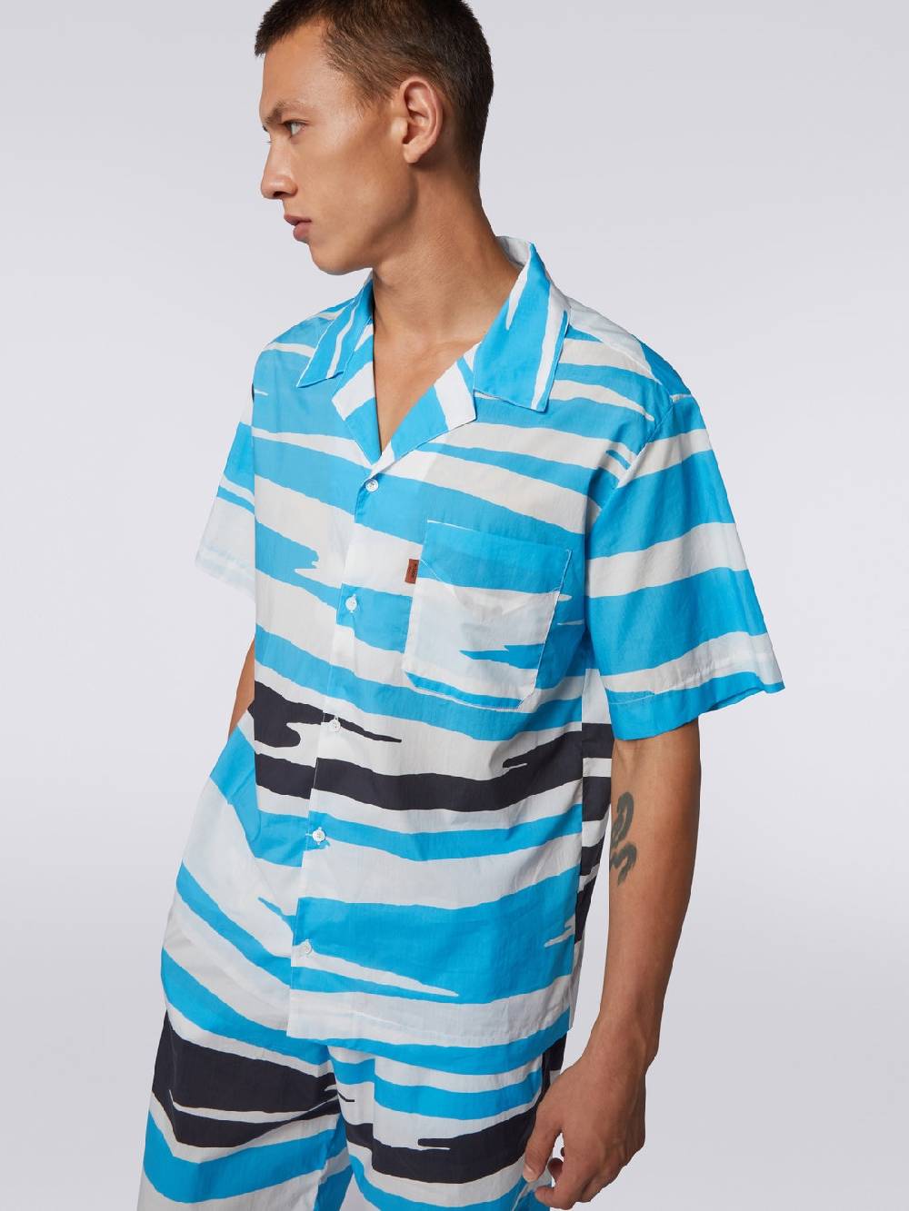 M Missoni Camicia a maniche corte modello bowling in cotone Promozione Limitata