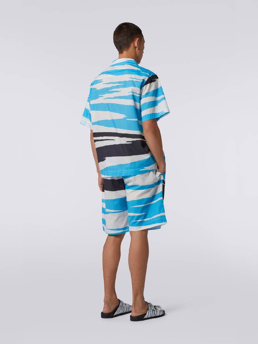 M Missoni Bermuda in cotone con stampa fiammata Fino Al -60%
