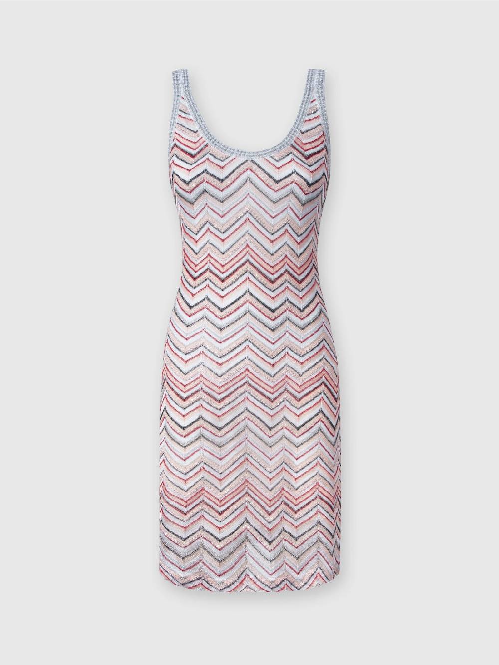 M Missoni Mini-abito senza maniche in misto viscosa zig zag con paillettes Sottocosto