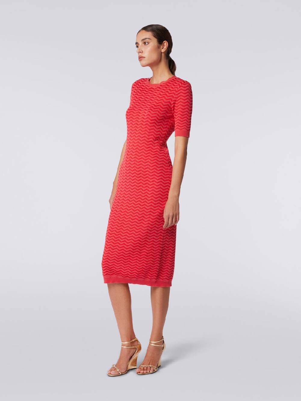M Missoni Abito longuette girocollo in maglia chevron Convenienza