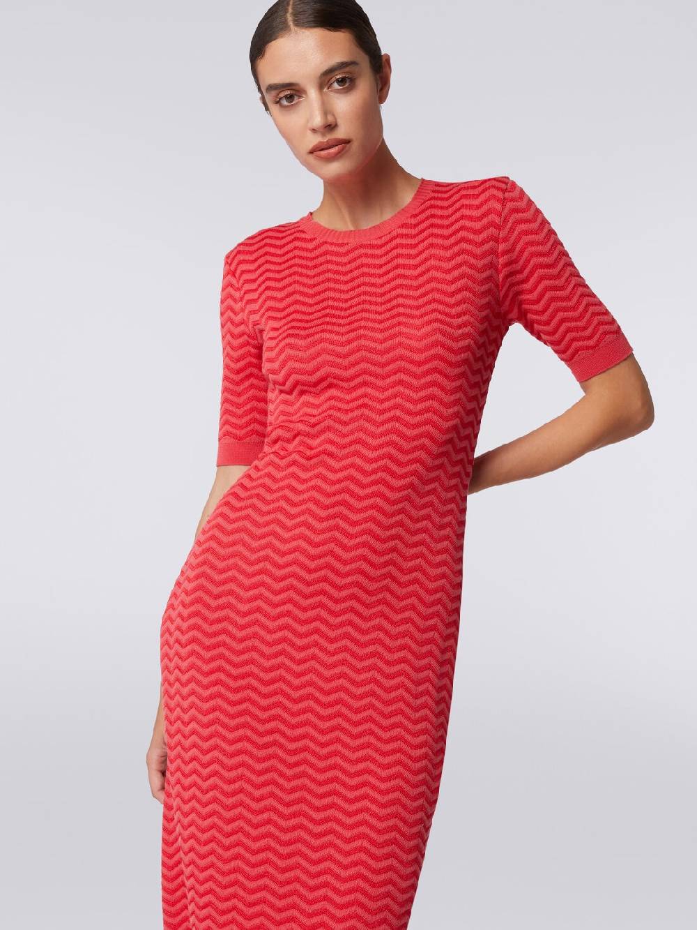 M Missoni Abito longuette girocollo in maglia chevron Convenienza