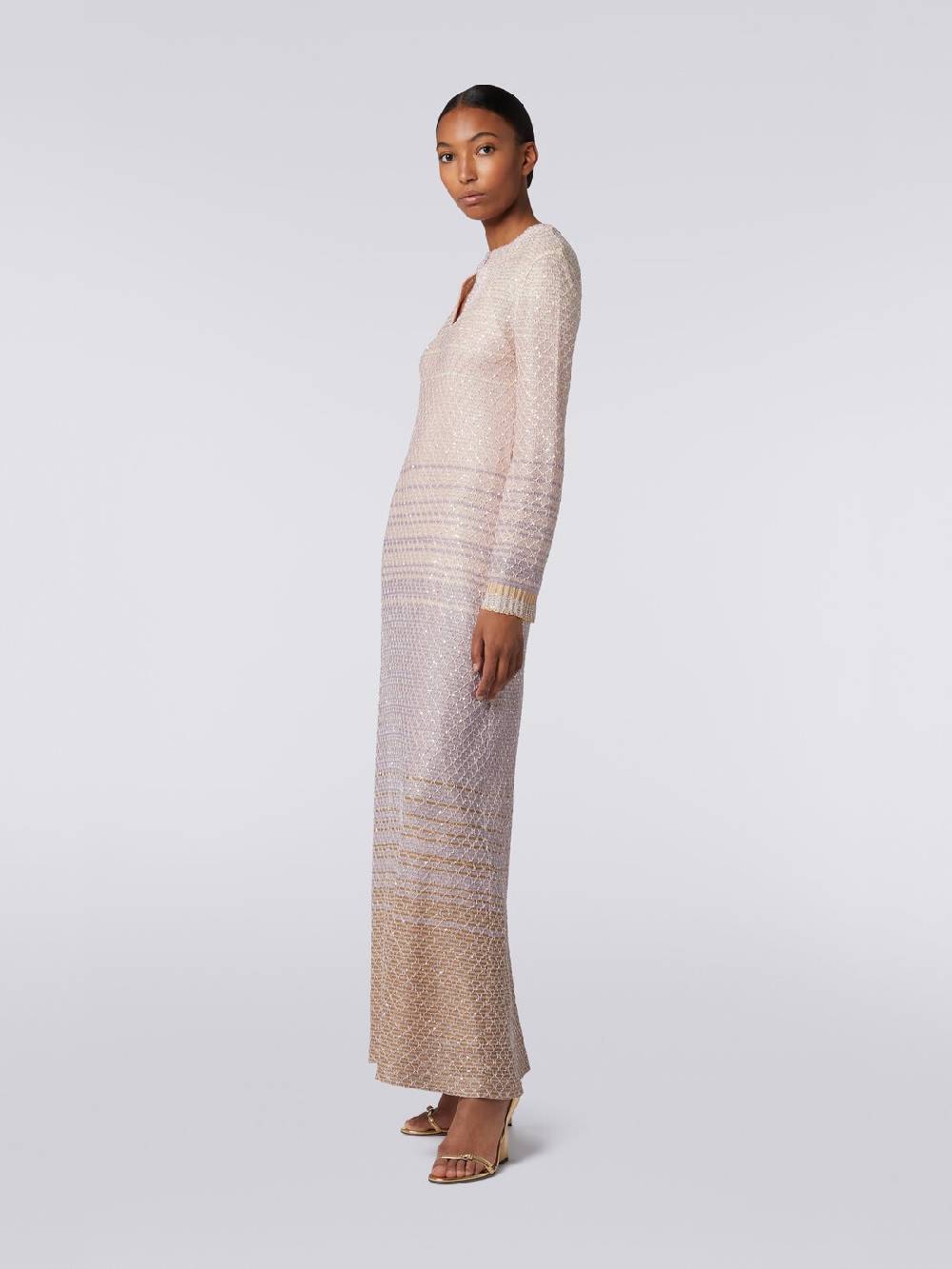 M Missoni Abito lungo in maglia dégradé con paillettes Novità