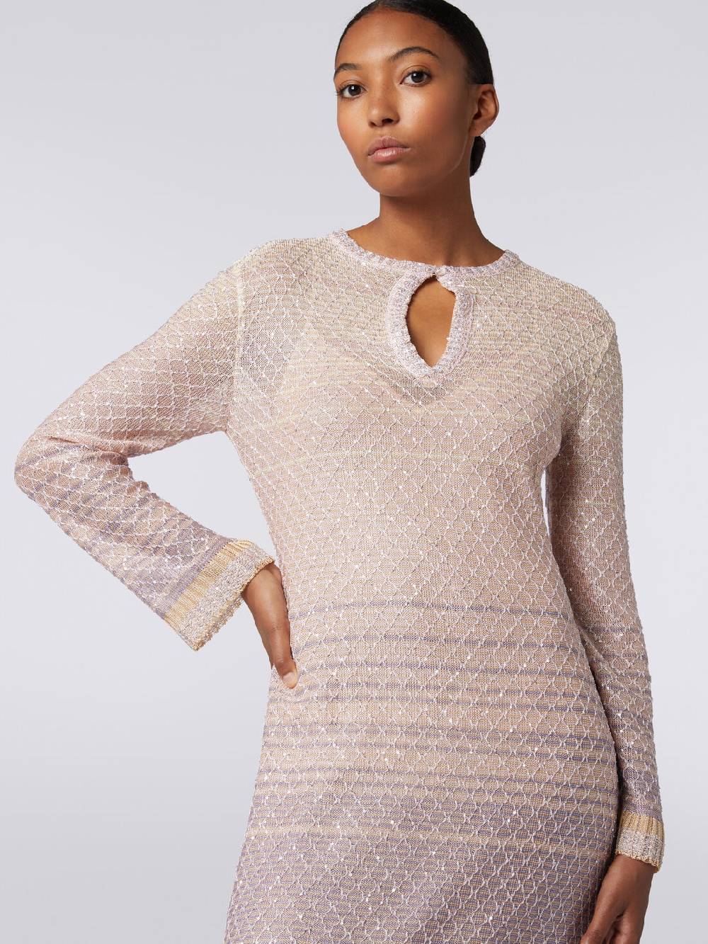 M Missoni Abito lungo in maglia dégradé con paillettes Novità