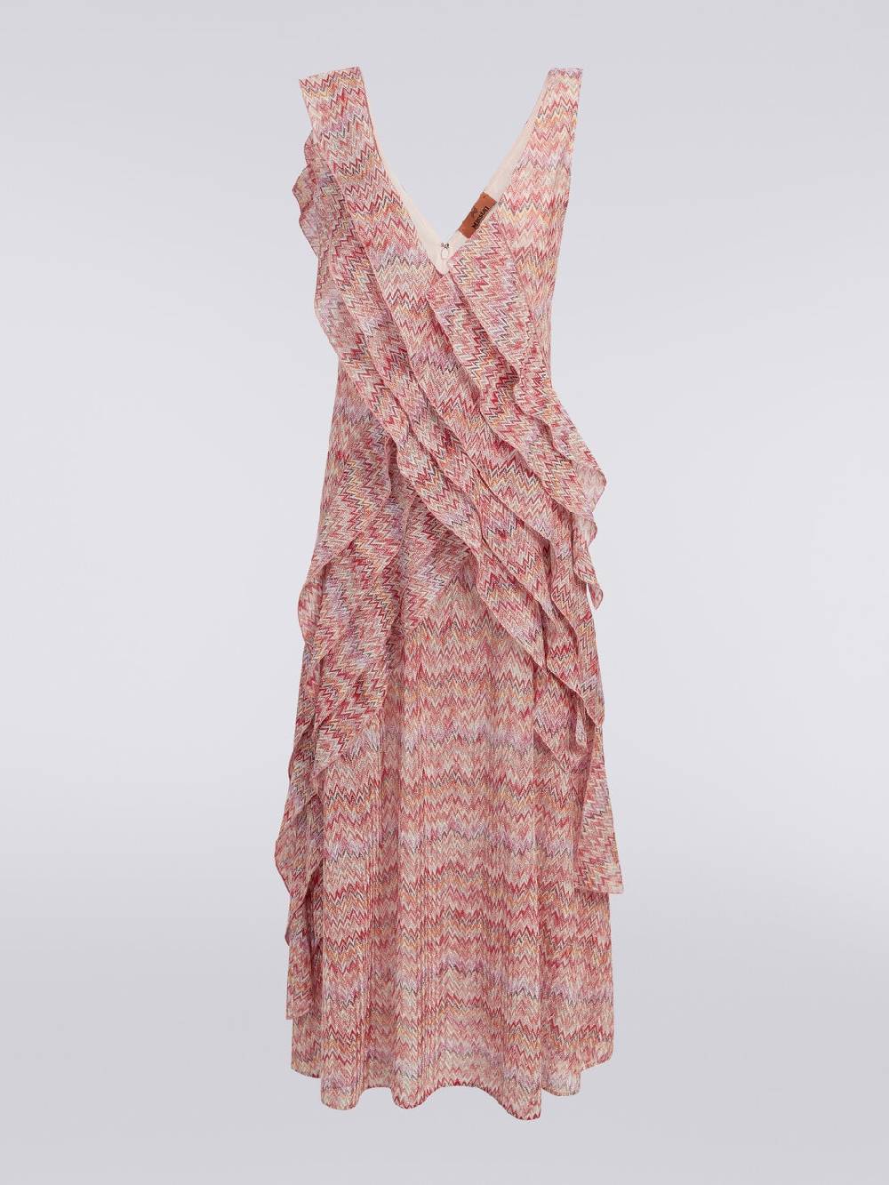 M Missoni Abito midi motivo snake con balze e lurex Presa
