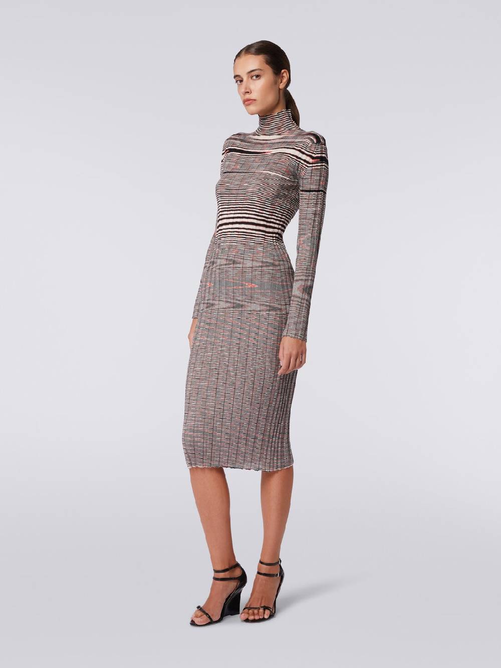 M Missoni Abito longuette fiammato in cachemire e seta Sconto