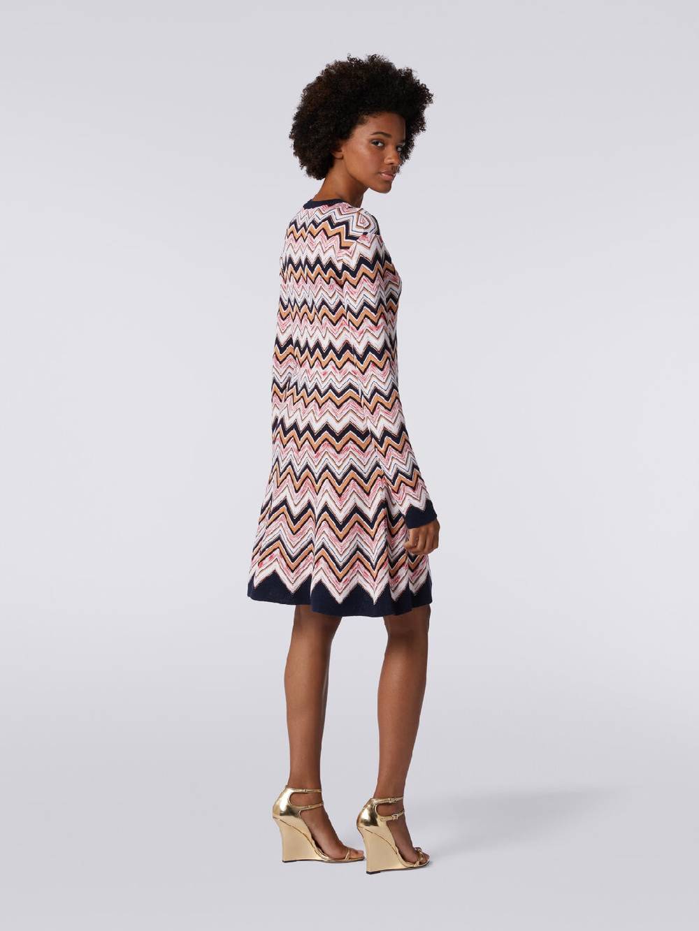 M Missoni Abito girocollo a maniche lunghe in maglia zig zag Economico