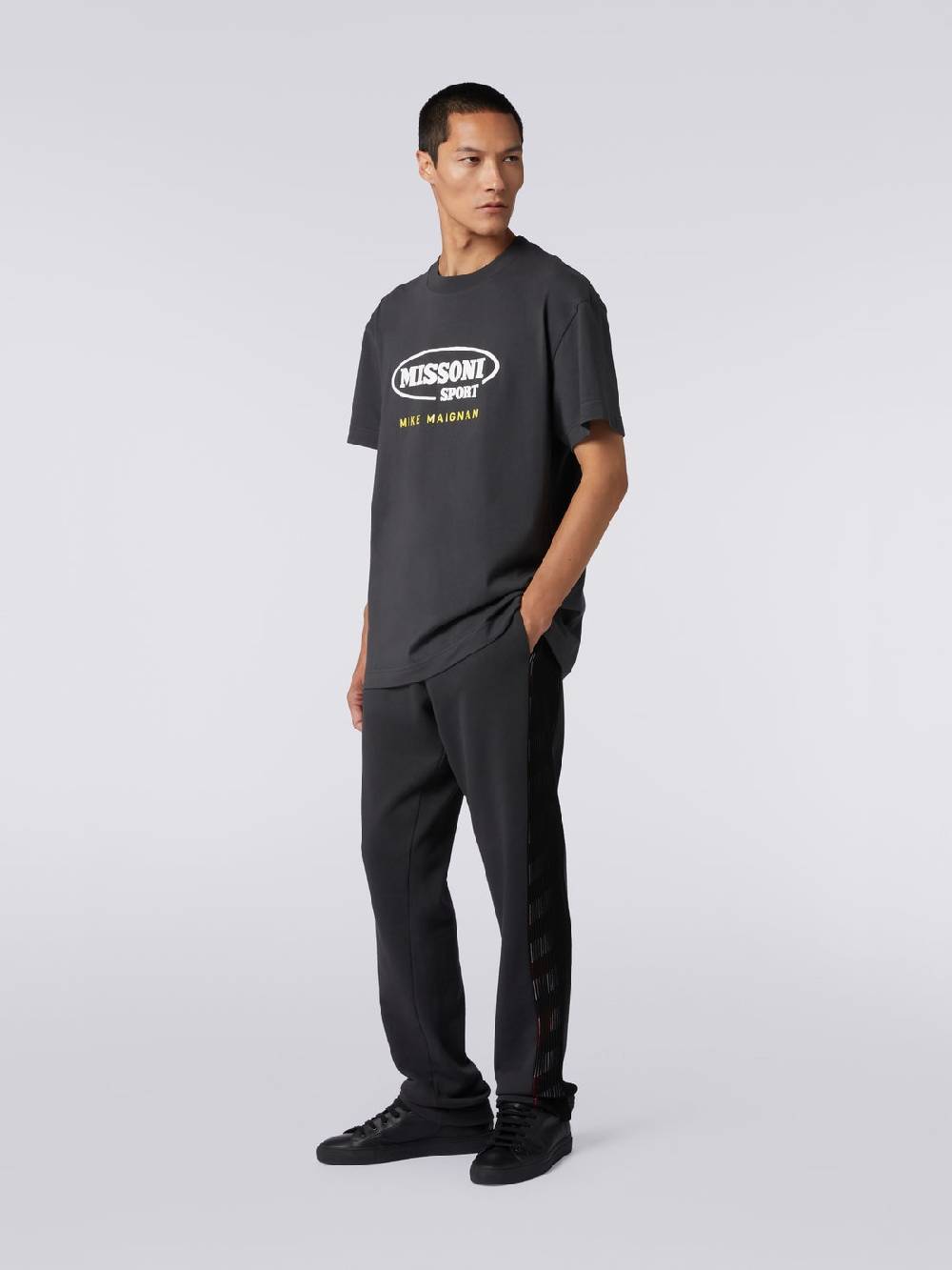 M Missoni T-shirt girocollo in cotone con logo in collaborazione con Mike Maignan Negozio