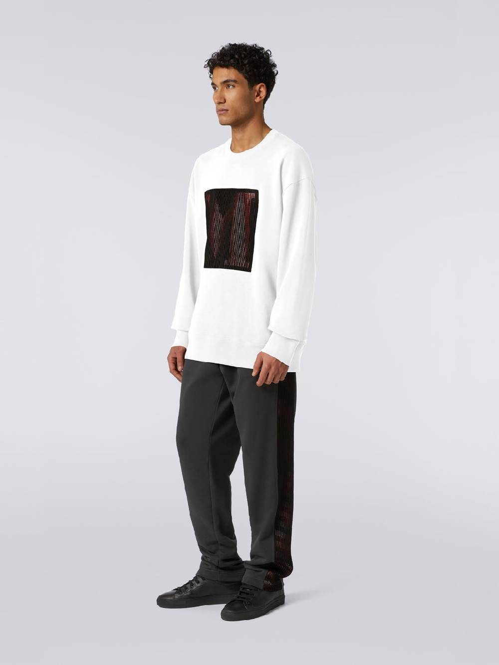 M Missoni Felpa girocollo in cotone con macro-logo in collaborazione con Mike Maignan In Saldo