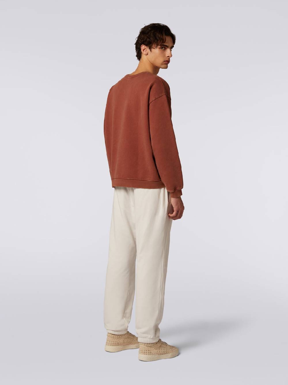M Missoni Pullover girocollo in felpa di cotone con inserto in maglia Nuova