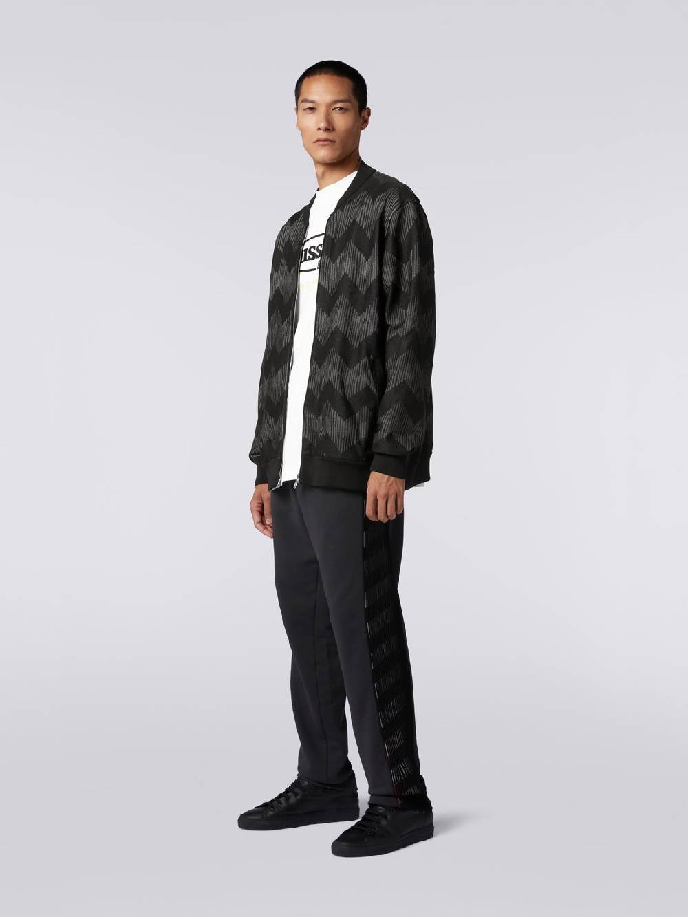 M Missoni Bomber in misto cotone zig zag in collaborazione con Mike Maignan Moda
