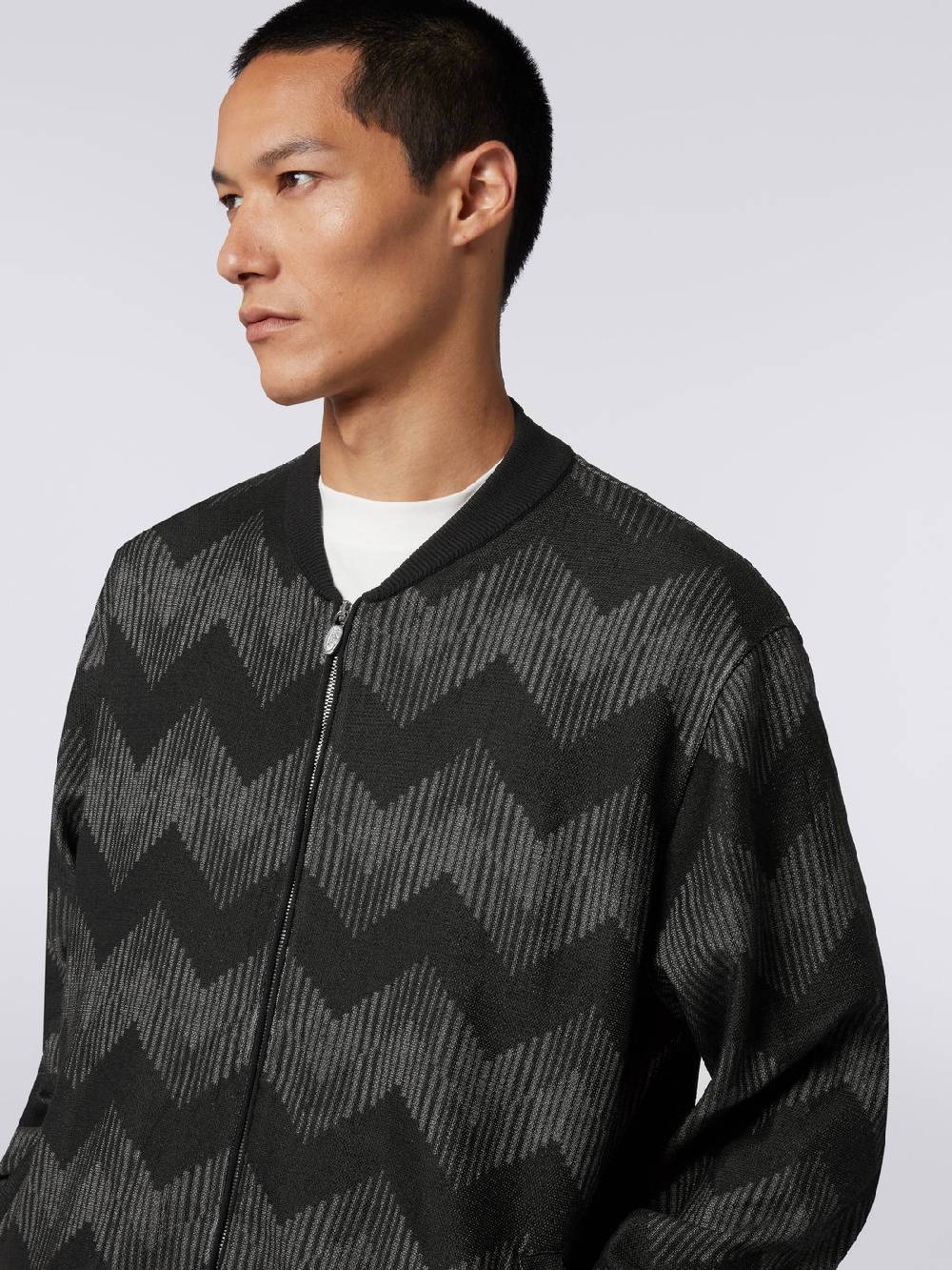 M Missoni Bomber in misto cotone zig zag in collaborazione con Mike Maignan Moda