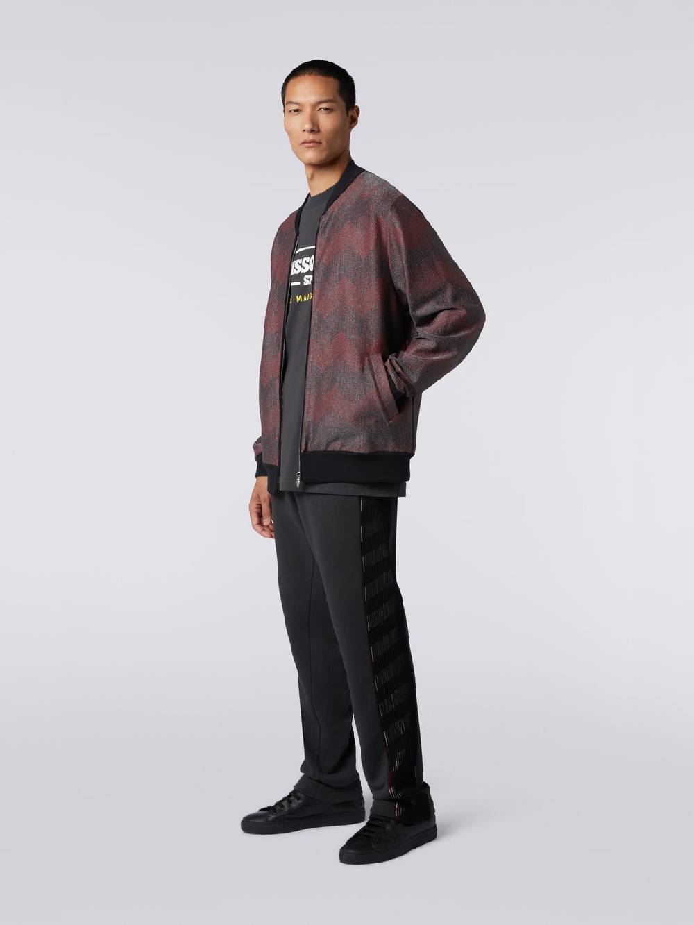 M Missoni Bomber in misto cotone zig zag in collaborazione con Mike Maignan 2025
