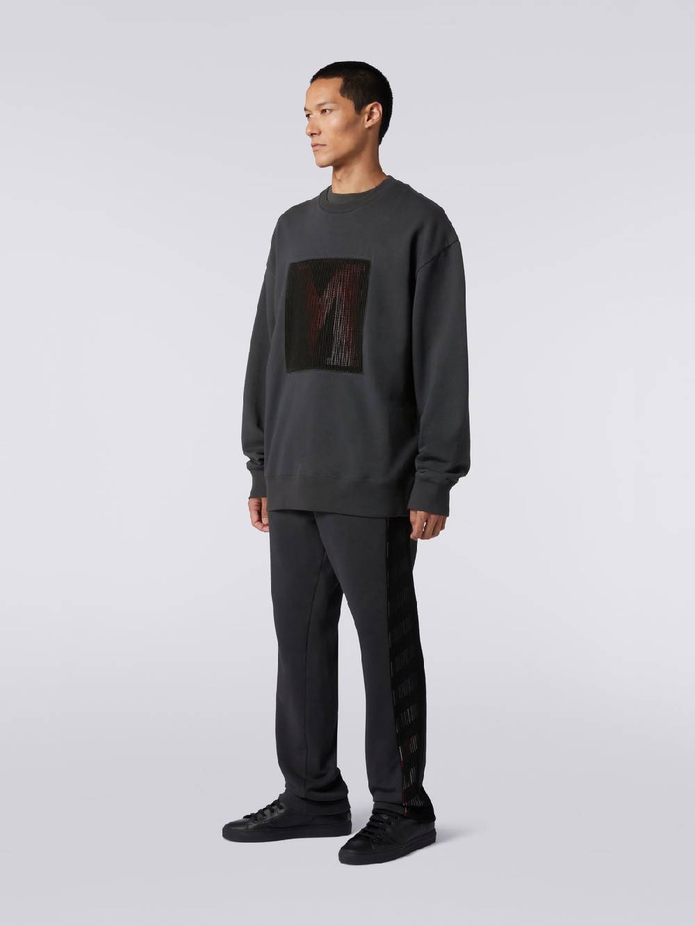 M Missoni Felpa girocollo in cotone con macro-logo in collaborazione con Mike Maignan Italia