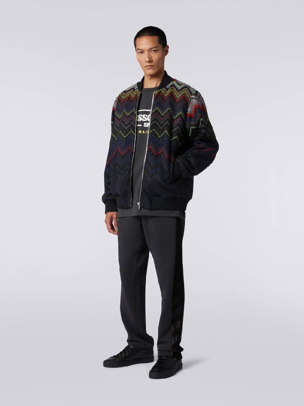 M Missoni Bomber in misto lana e cotone chevron in collaborazione con Mike Maignan Offerte