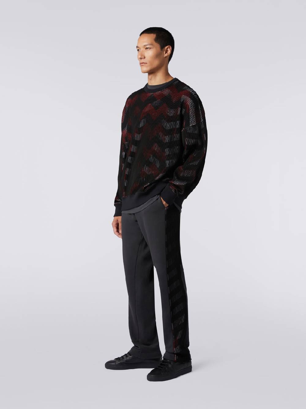 M Missoni Maglione girocollo in misto cotone chevron in collaborazione con Mike Maignan In Linea