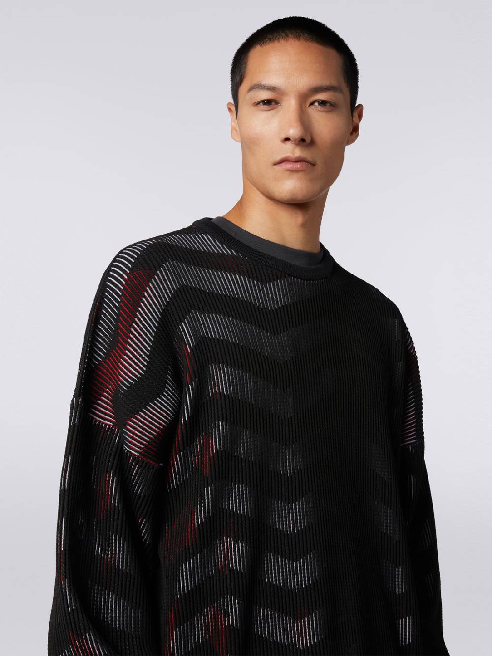 M Missoni Maglione girocollo in misto cotone chevron in collaborazione con Mike Maignan In Linea