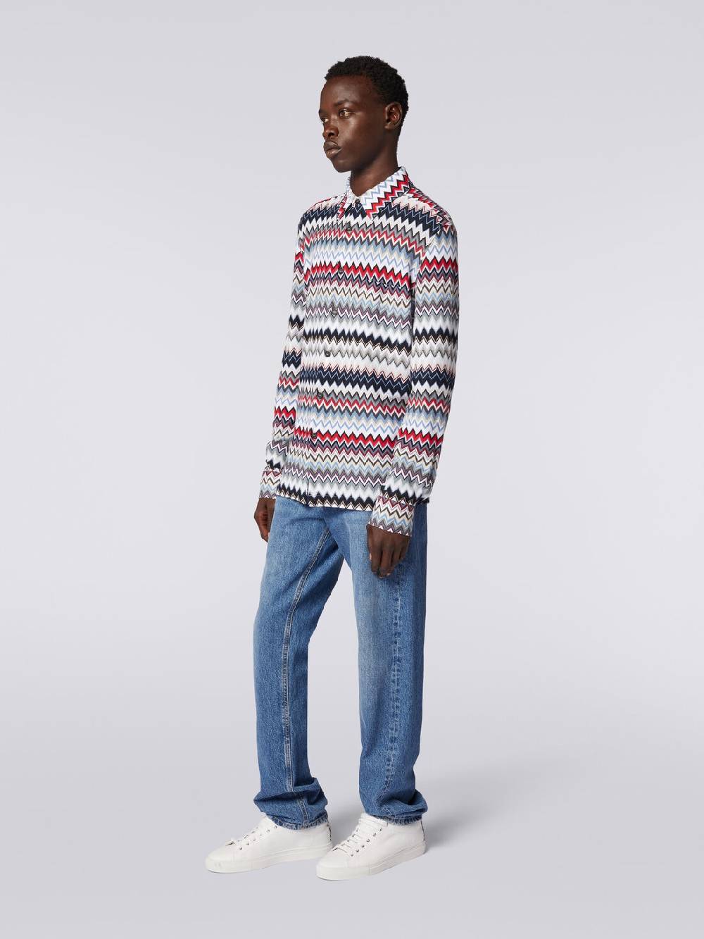 M Missoni Camicia a maniche lunghe in cotone zig zag Pezzi Unici