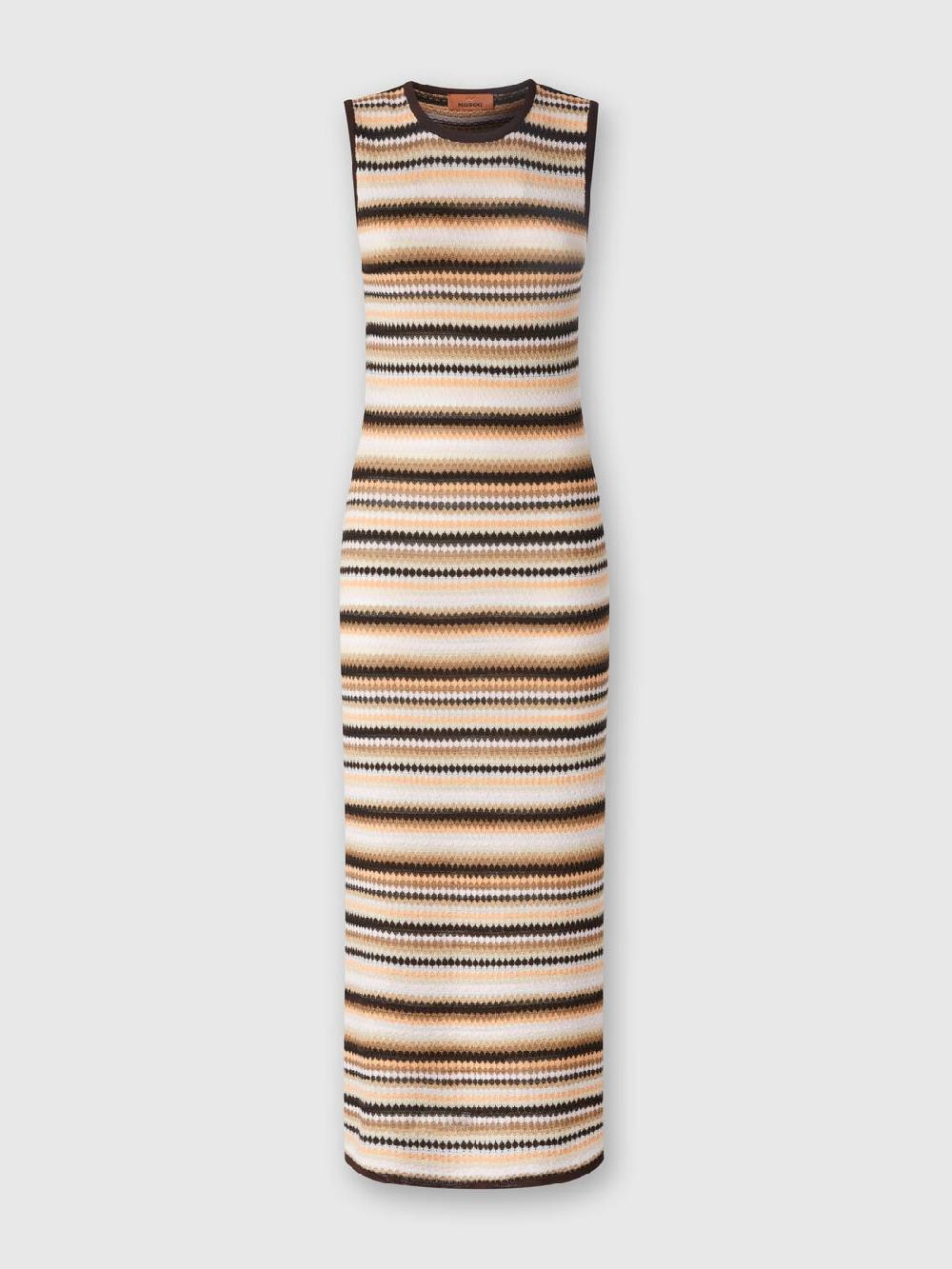 M Missoni Abito midi senza maniche in lana e viscosa a righe Qualità Garantita