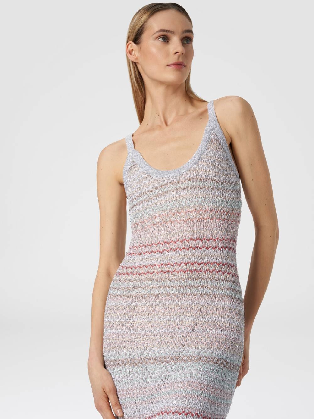 M Missoni Abito lungo in maglia zig zag con trama effetto uncinetto Consegna Veloce