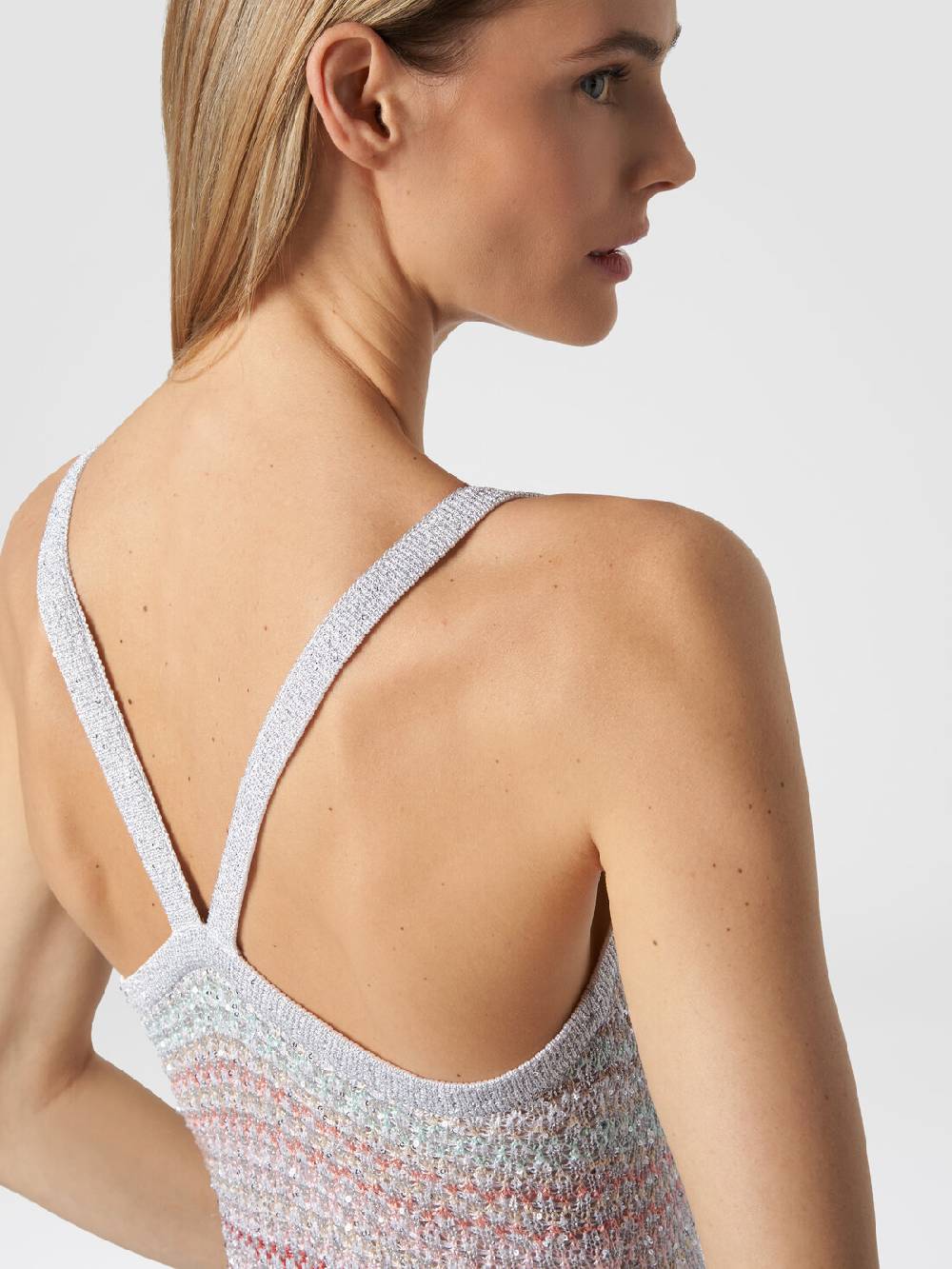 M Missoni Abito lungo in maglia zig zag con trama effetto uncinetto Consegna Veloce