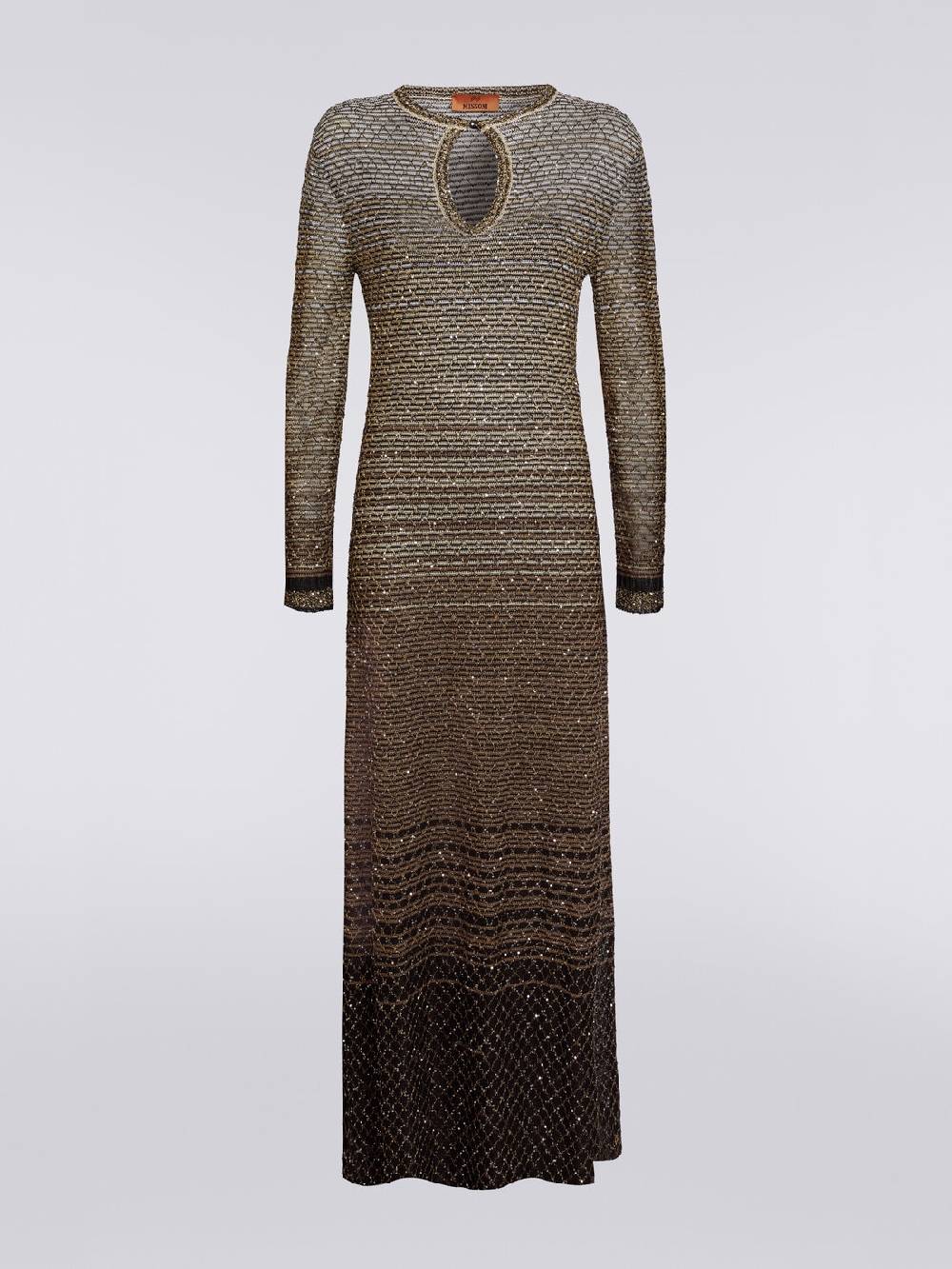 M Missoni Abito lungo in maglia dégradé con paillettes Fino Al -60%