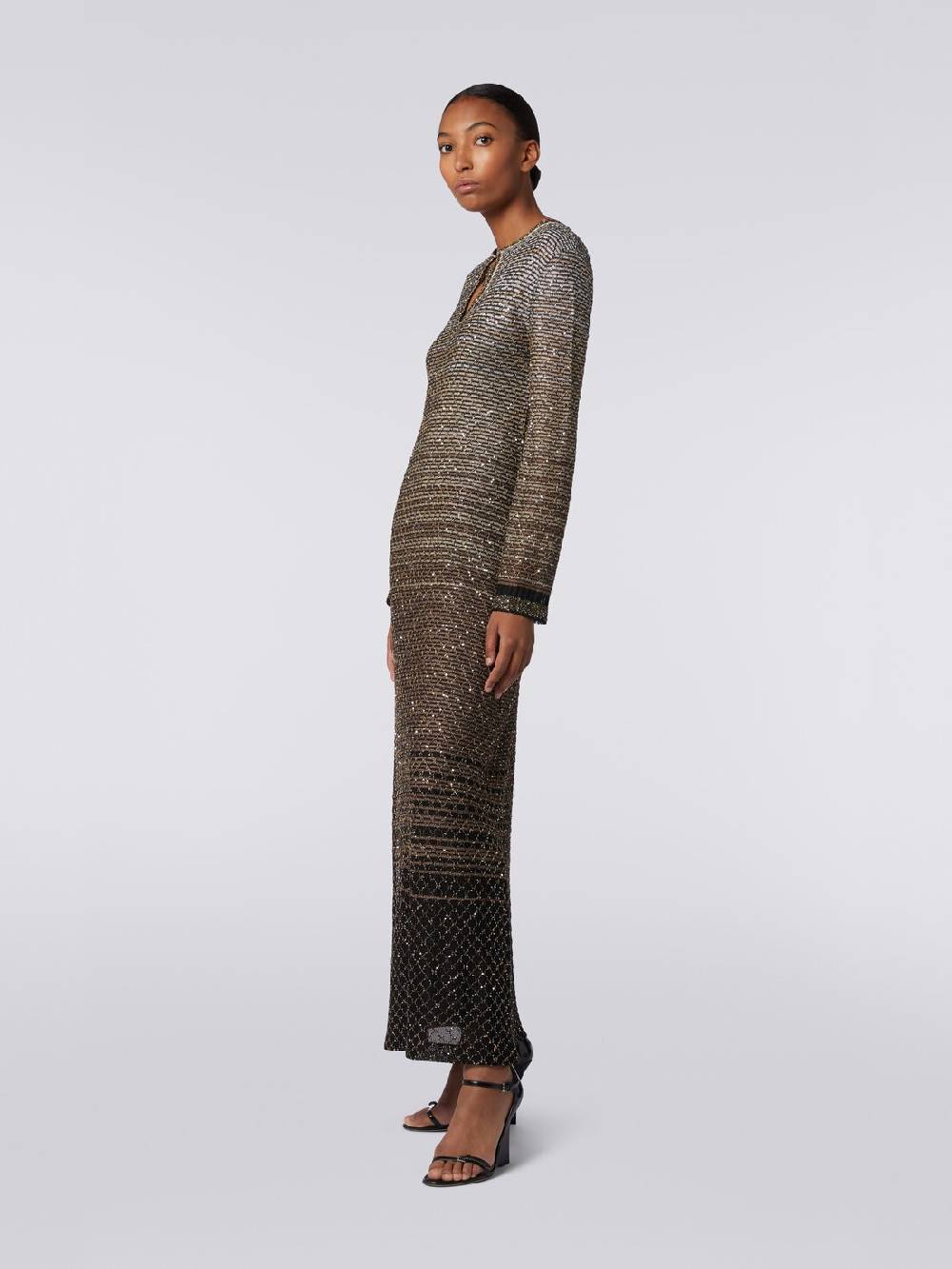 M Missoni Abito lungo in maglia dégradé con paillettes Fino Al -60%