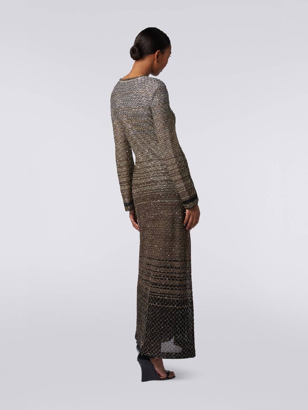 M Missoni Abito lungo in maglia dégradé con paillettes Fino Al -60%